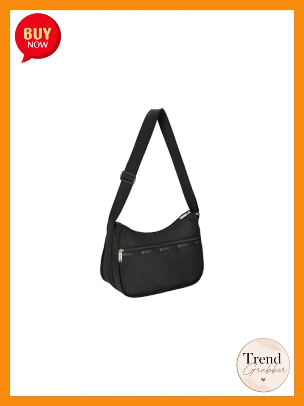 Classic Hobo Bag with Recycled Nylon - Crossbody Adjustable Strap